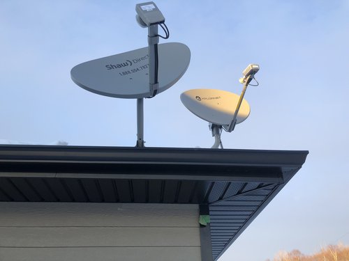 Antennas installed on a roof
